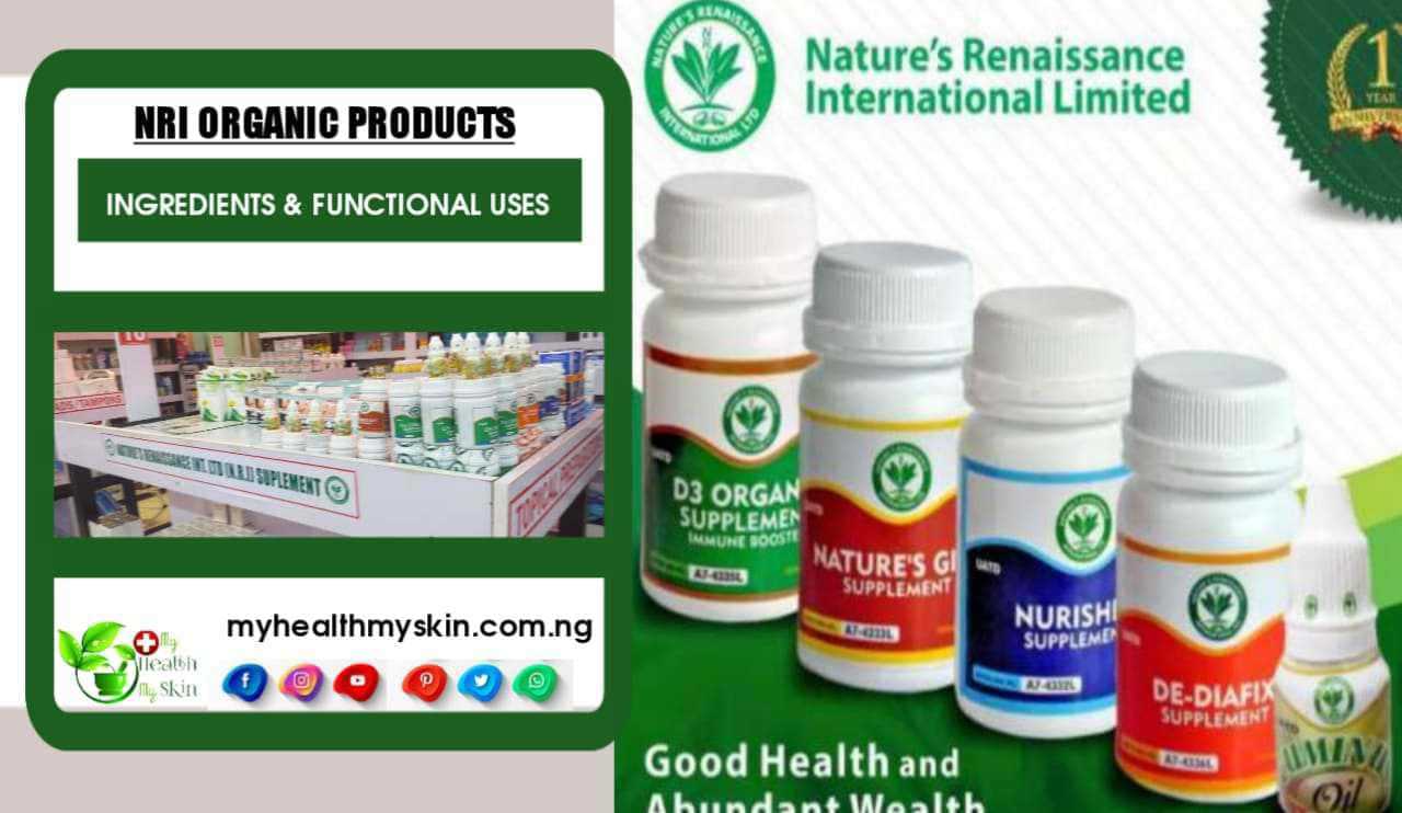 Nri Organic Products, Ingredients And It's Functional Uses