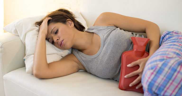 Woman on Menstrual pain relief 