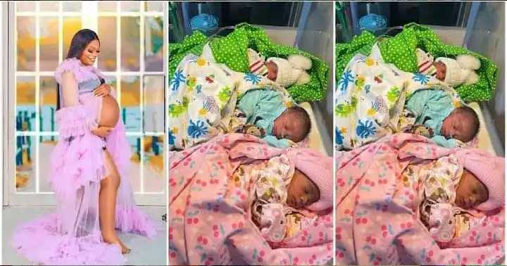 Tears of Joy as she welcomes triplets, this is so beautiful (Photos)