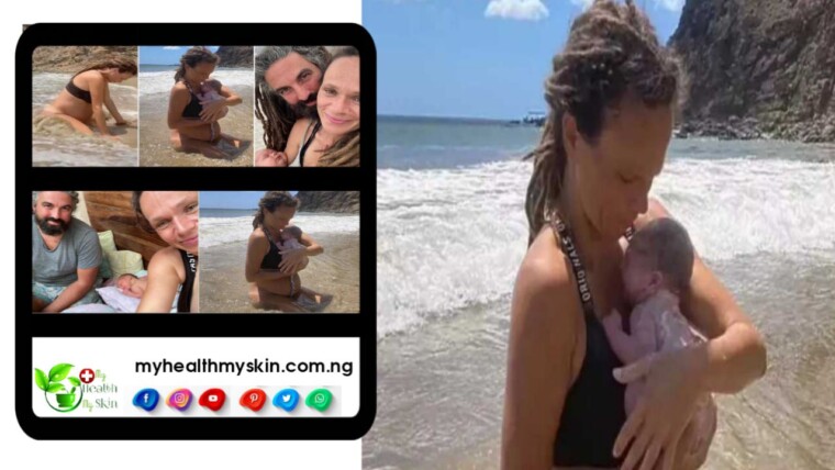 A mother of three shares a unique moment of childbirth on a Nicaraguan beach attracting attention on social networks
