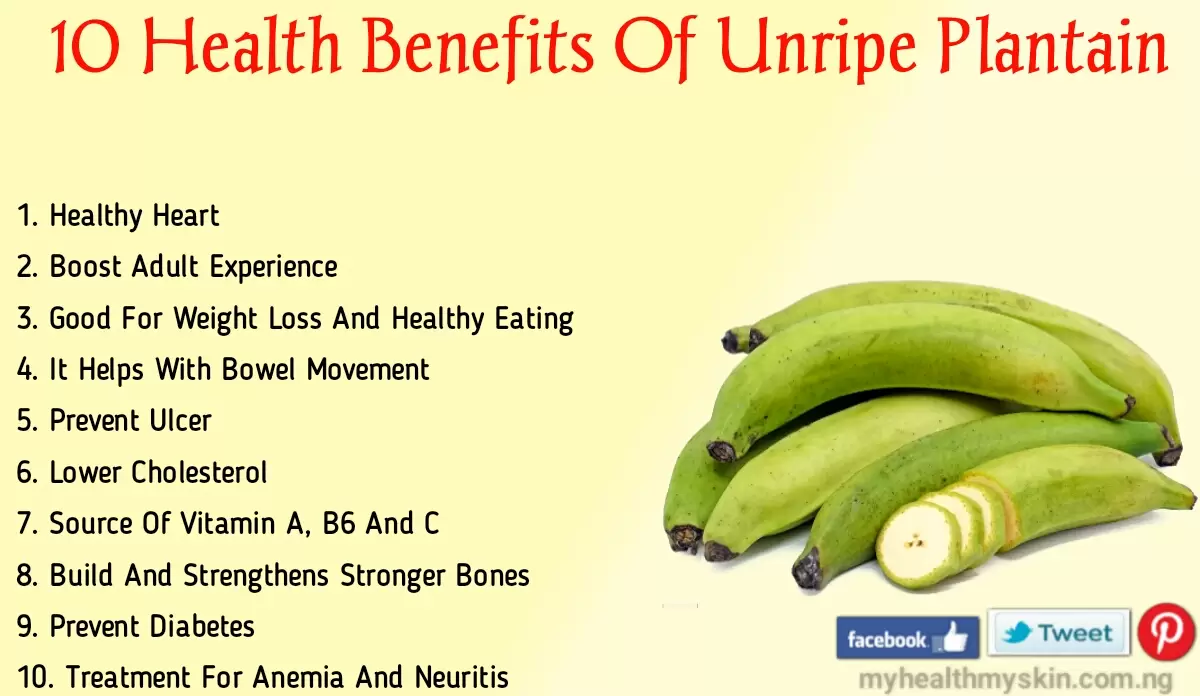 10 Health Benefits of Unripe Plantain
